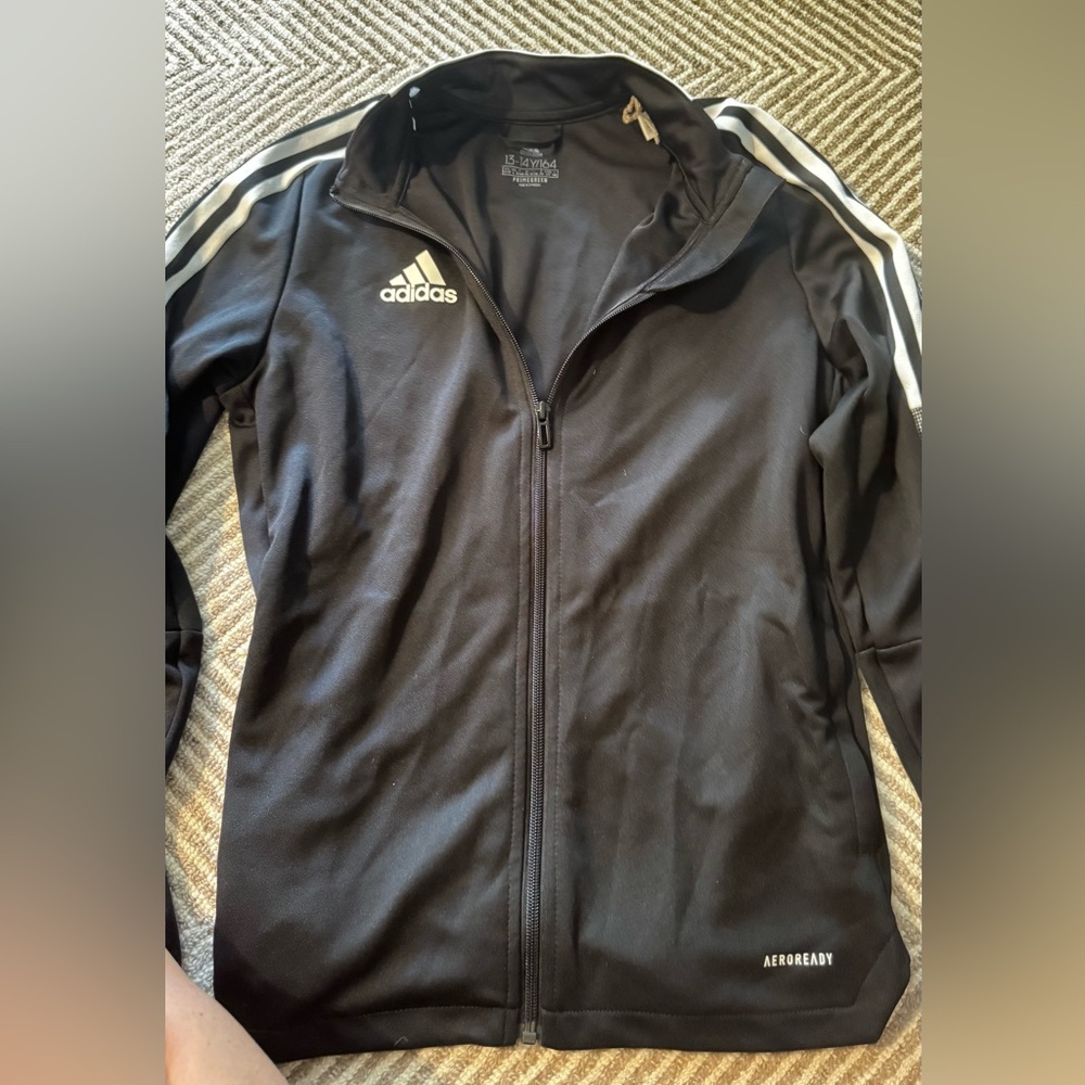 Kids Youth Adidas Black Primegreen Zip Up Jacket
